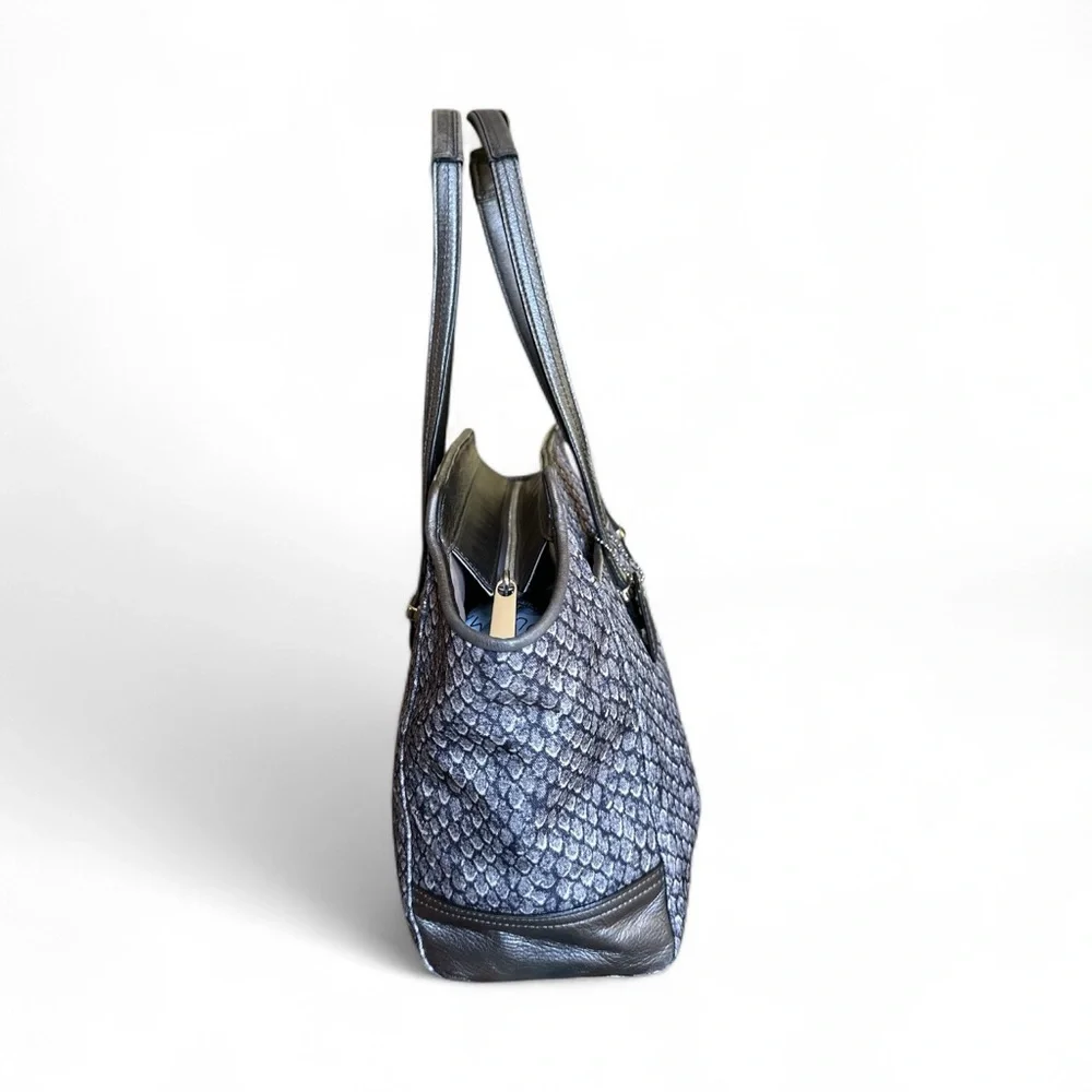 Coach Madison Sophia Metallic Silver Leather Satchel | Classic Carryall